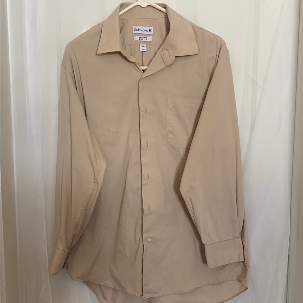 Solid Gold Beige Button-Up Shirt